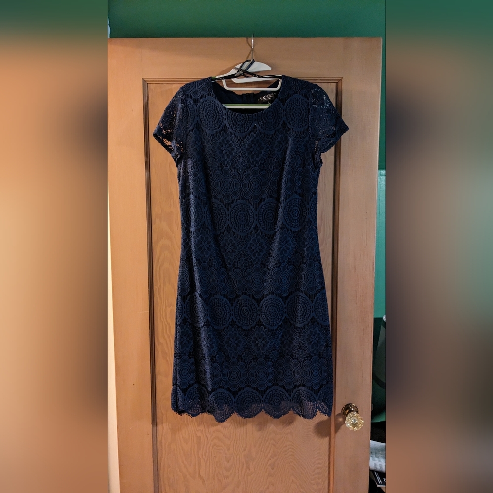 Laundry by Shelli Segal Lace Overlay Shift Dress 6